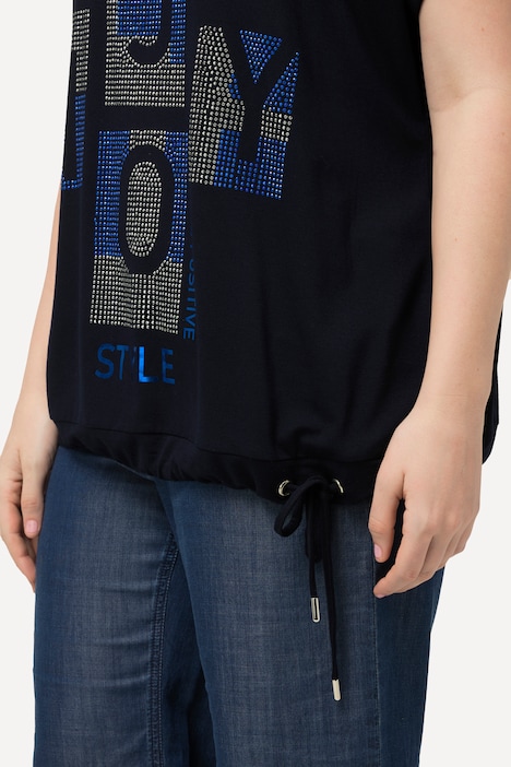 T-Shirt, Oversized, Rundhals, Halbarm, Saumband
