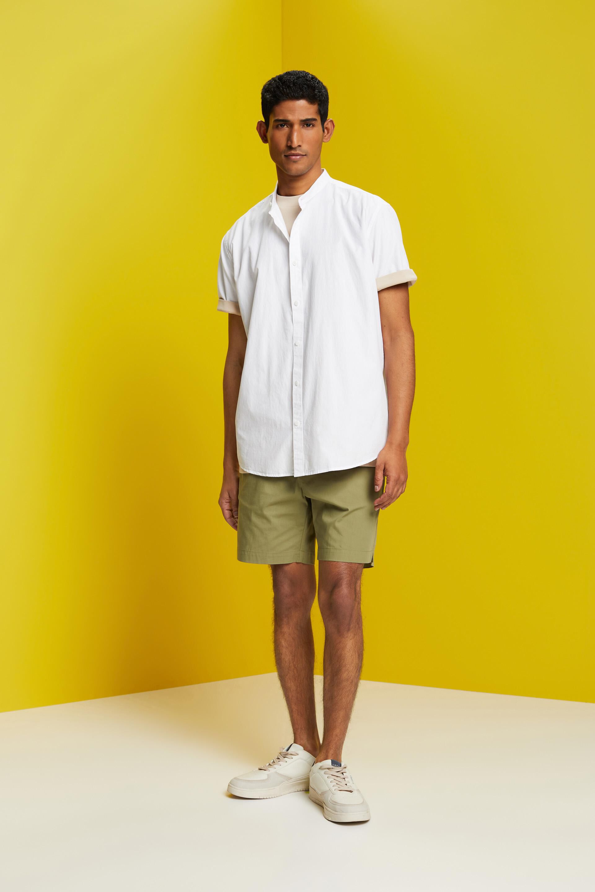 Chemise en coton à col montant