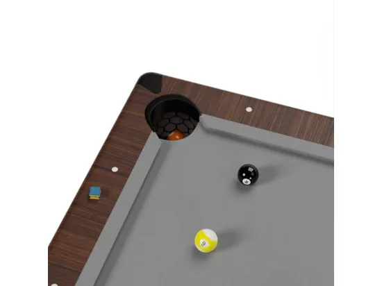 Billard Américain convertible table 4places KITBILL 5FT - 183 x 102 x 78 cm Plateau dînatoire et accessoires inclus - Marron
