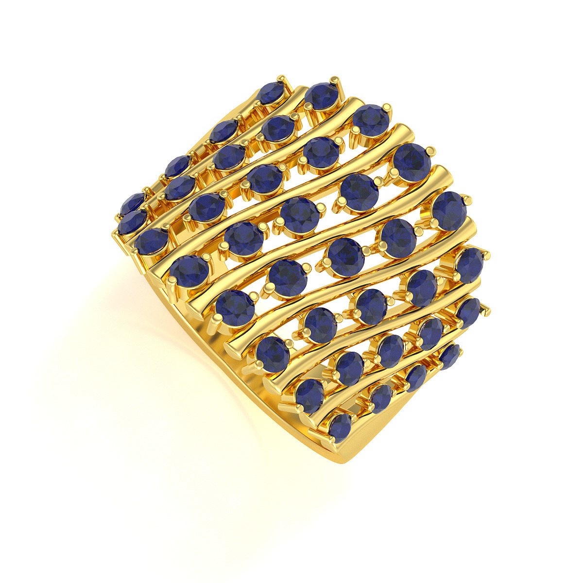 Bague ADEN Or 585 Jaune Saphir 6.92grs