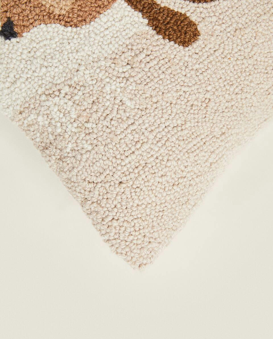 Capa de almofada de Natal com estampa de cachorro em boucle