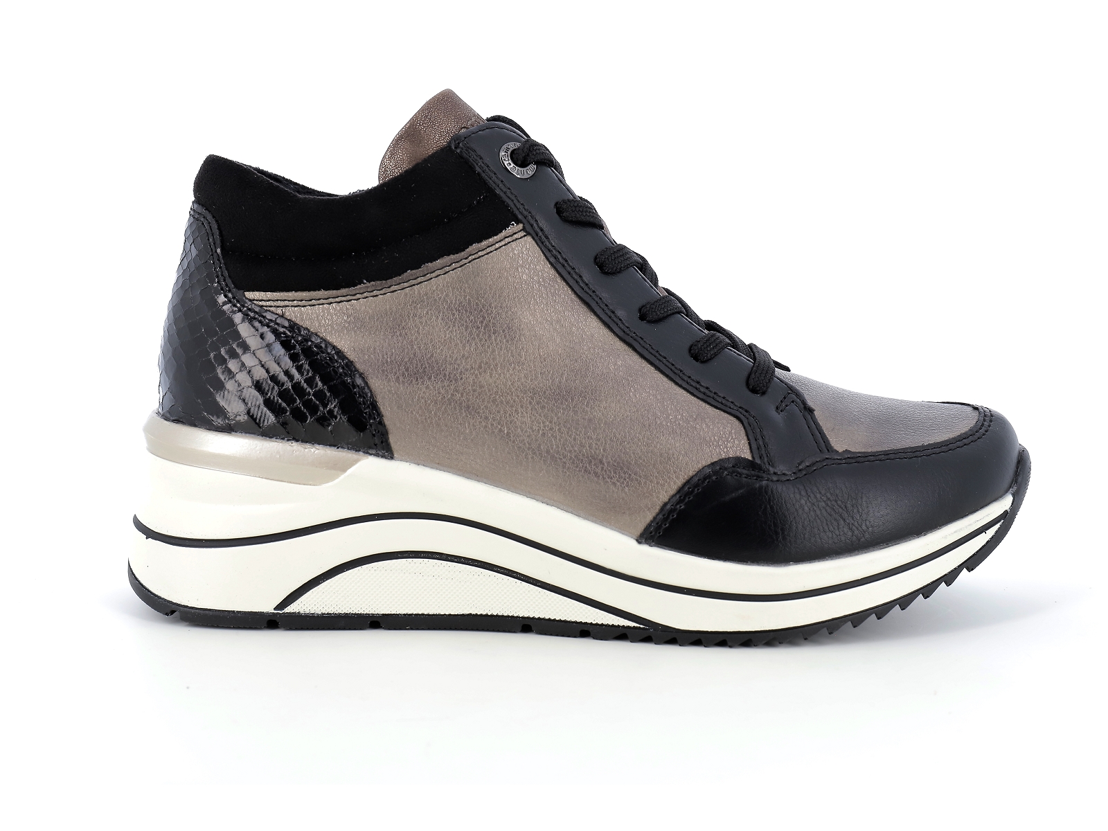 Remonte-D0T70 Matières combinées Noir Gris