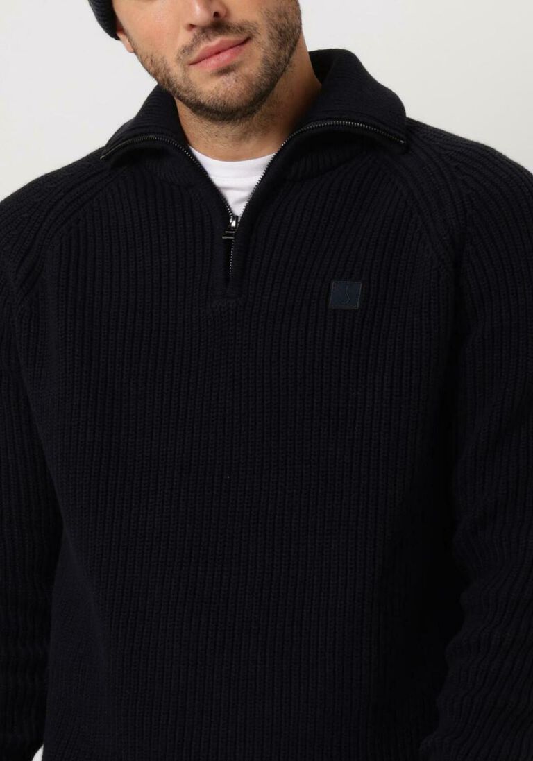 BUTCHER OF BLUE donkerblauwe butcher of blue trui overland half zip