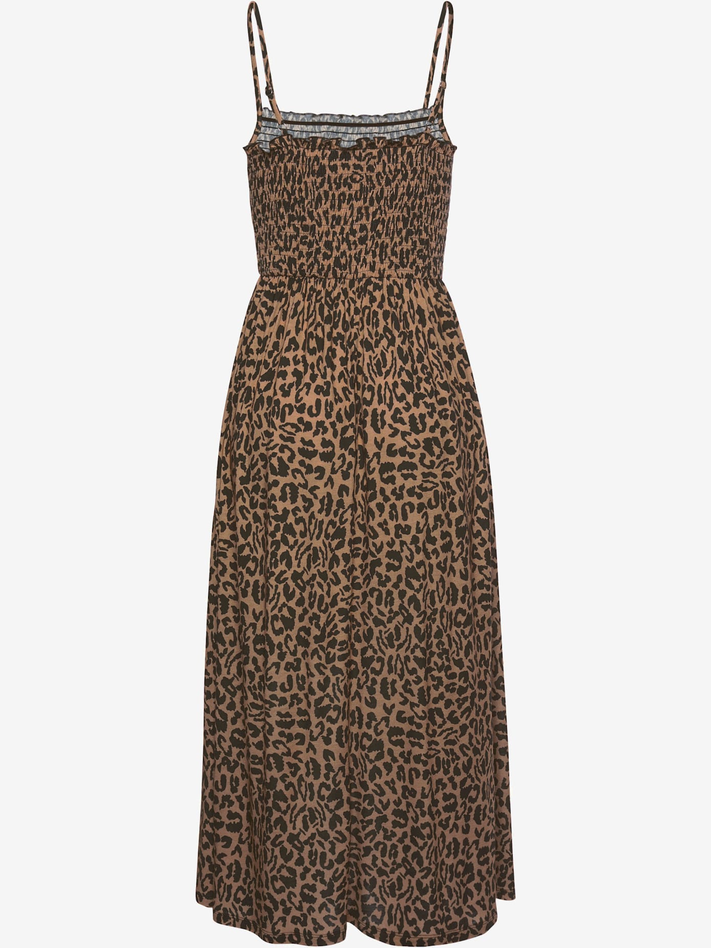 Robe mi-longue robe longueur mollet avec imprimé léopard
