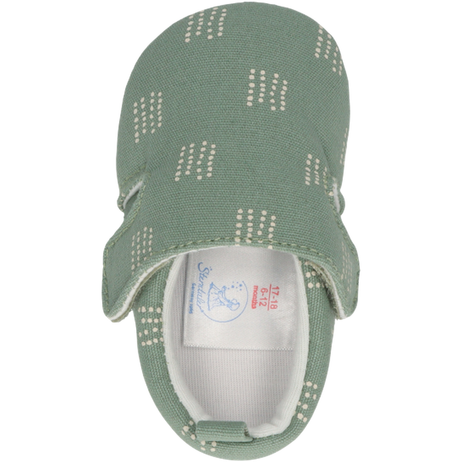Sterntaler Babykrabbelschuh Pünktchen steingrün