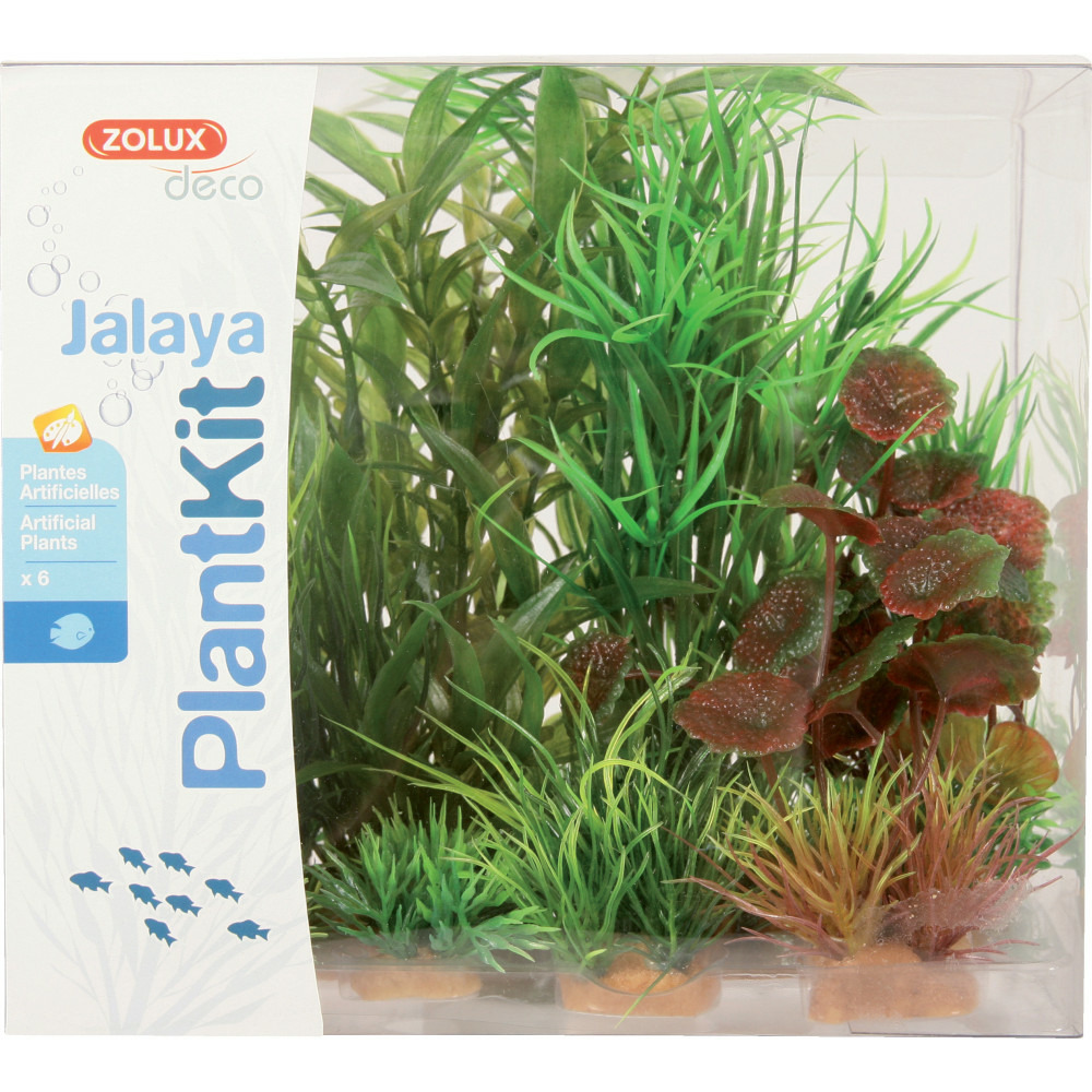 Jalaya n°2 plantes artificielles 6 pieces h 18 cm plantkit décoration d'aq