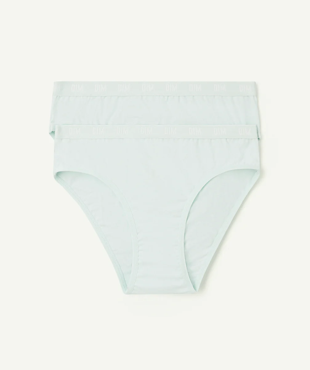 DIMLOT DE 2 CULOTTES EN COTON BIOLOGIQUE BLEU PASTEL
