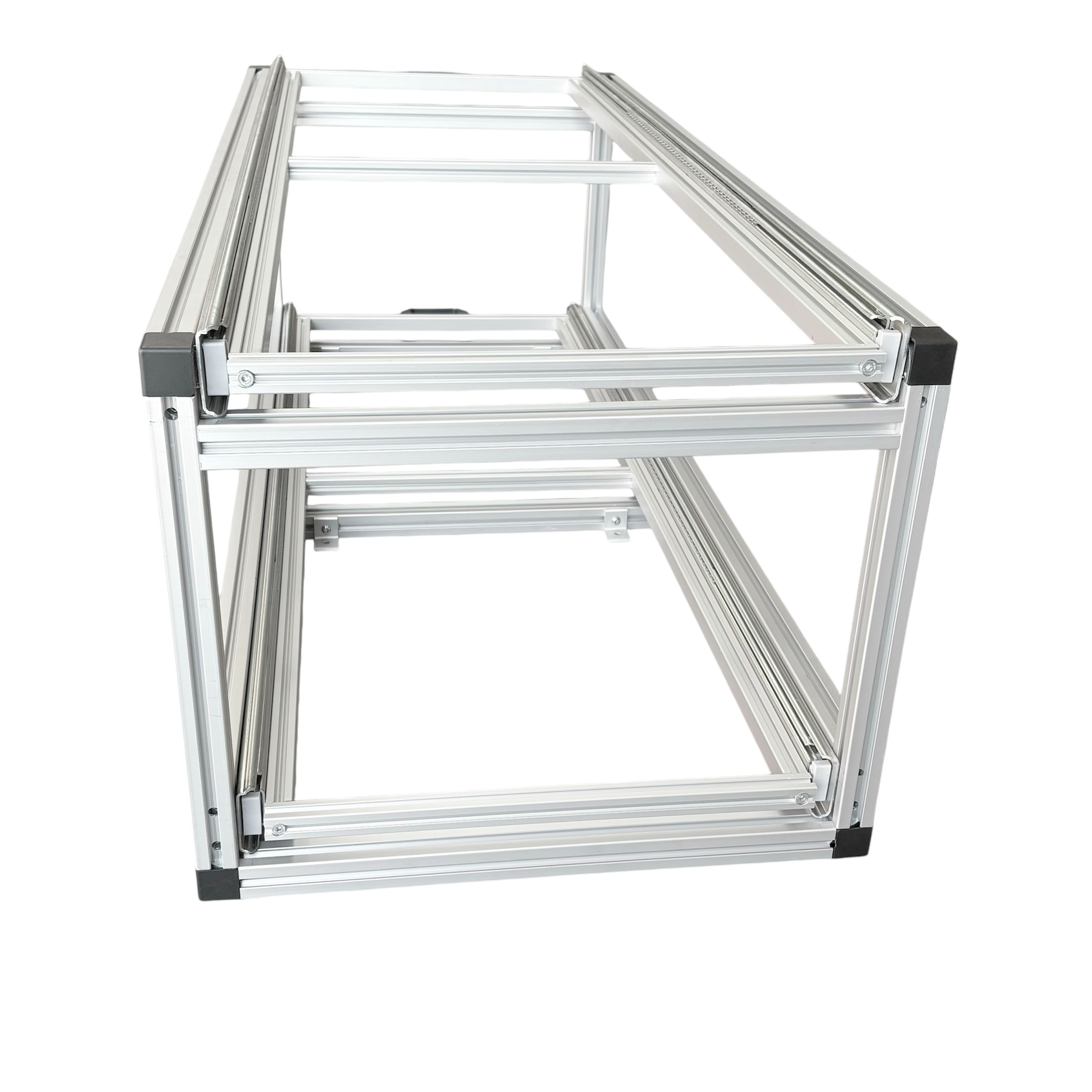 Dubbel schuifframe gesloten bakken en houtplaat -  120x40 cm
