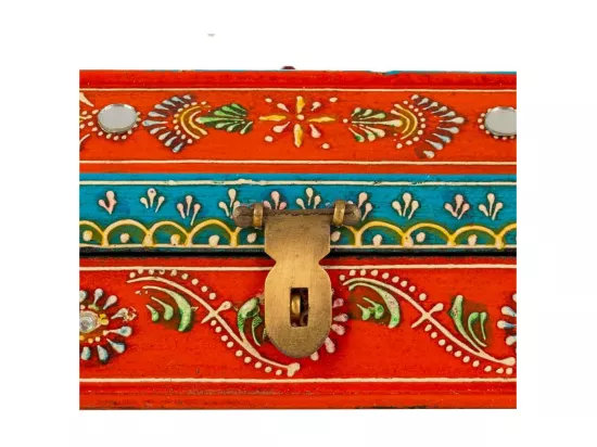 Coffret à bijoux en bois orange 26x9x8h