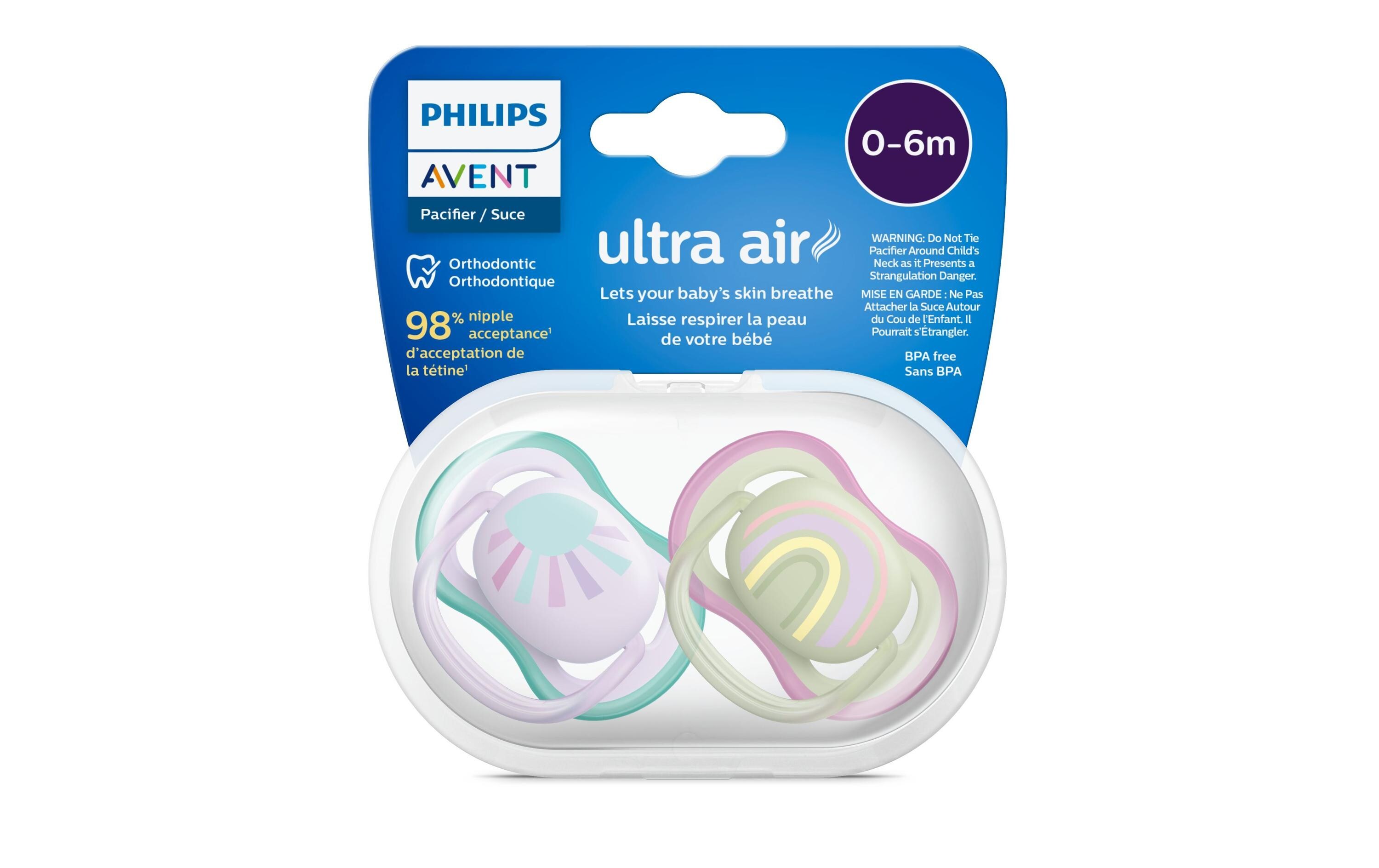 Nuggi ultra air 0-6 Mt. Sonne/Regenbogen Lila/OlivgrünSauger aus 100% lebensmitteltauglichem Silikon