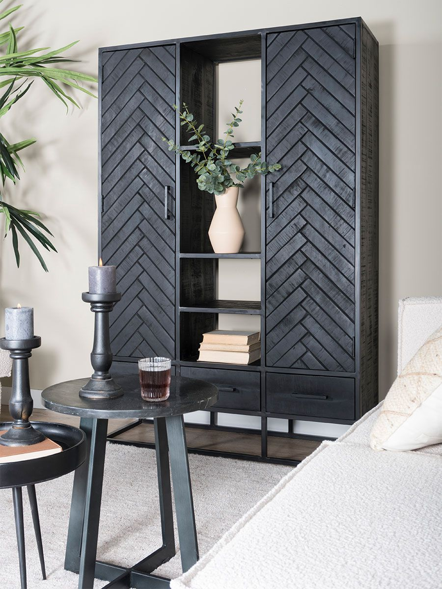 Kast Raya visgraat Zwart/Zwart