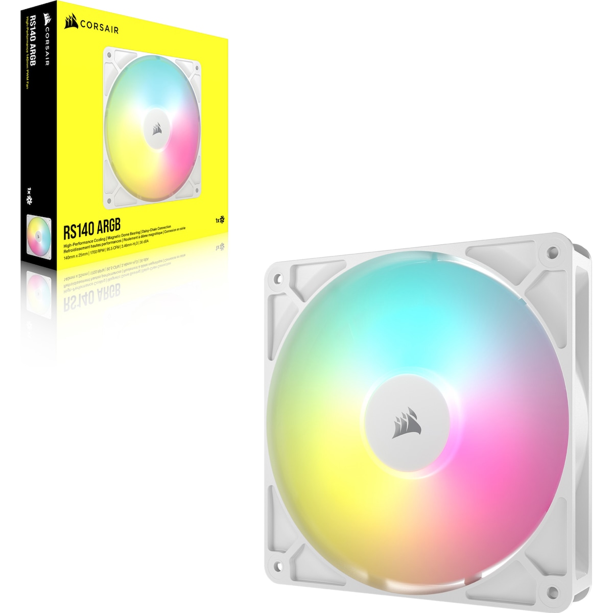 Corsair RS140 ARGB 140mm PWM vifte (hvit)