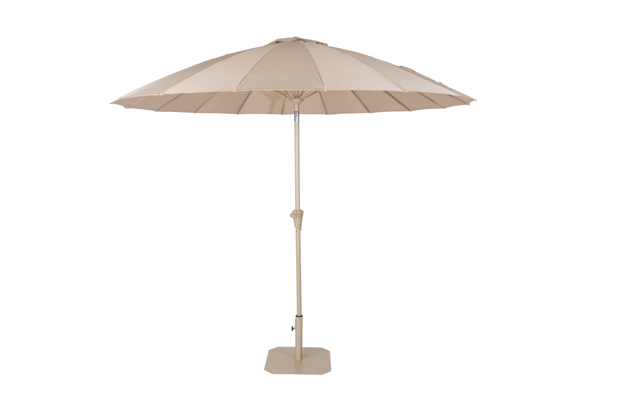 Parasol Sunbrella Sunshine bruin Rice inclusief voet