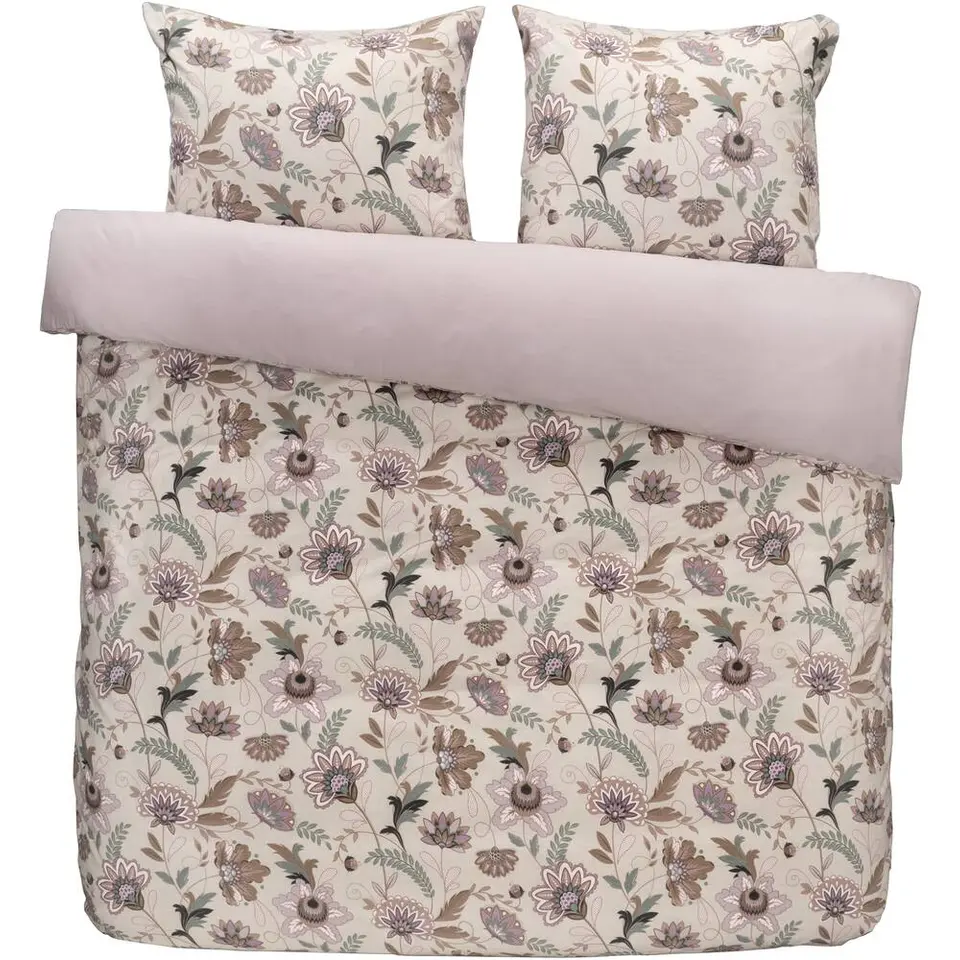 Dekbedovertrek Lina - beige/roze - 200x200/220 cm
