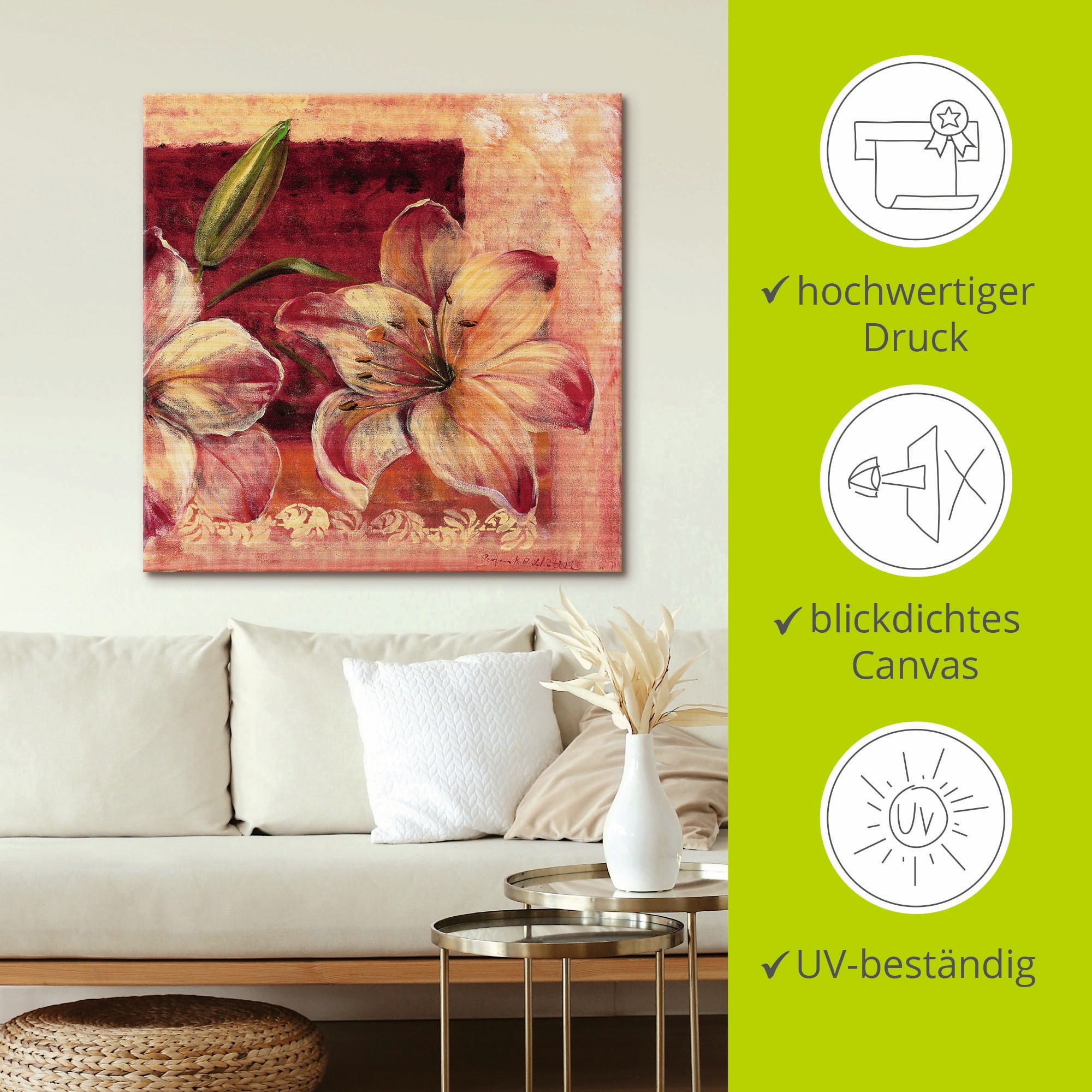 Artland Leinwandbild »Klassische Blumen IV« Blumen 1 Stk. tlg. auf Keilrahmen gespannt