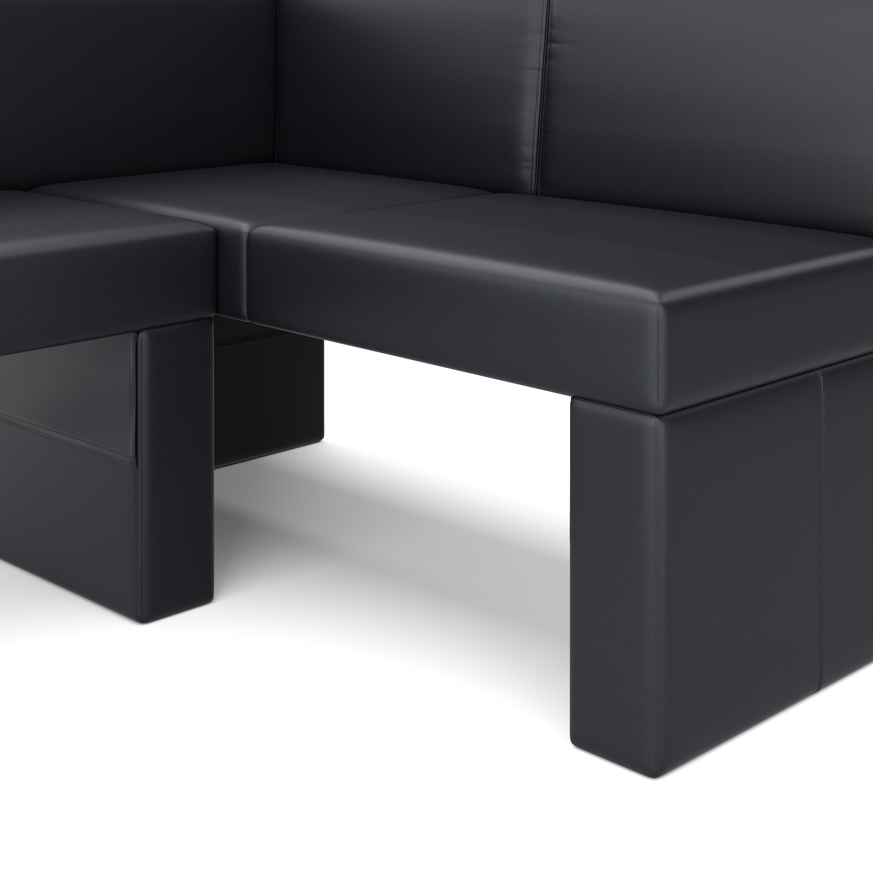 Eckbank Leder ERIKA 205 x 140 cm rechts schwarz