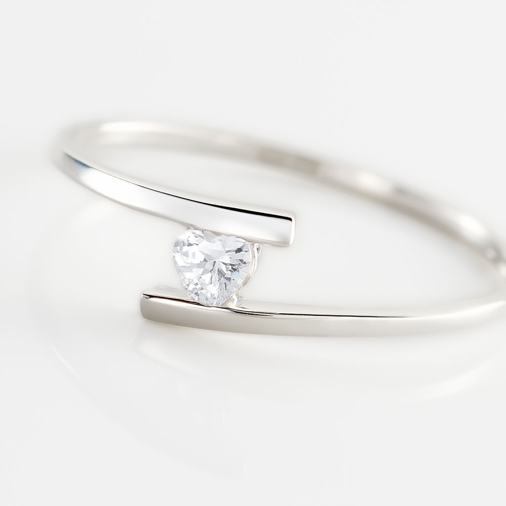 Bague Solitaire Moera Or Blanc Oxyde De Zirconium