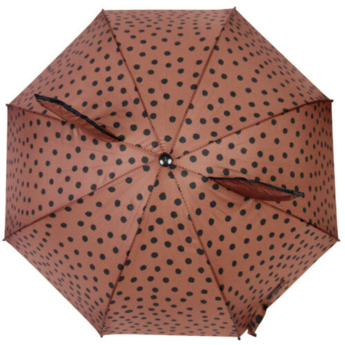 Vanpauline kinderparaplu brown-pink dots