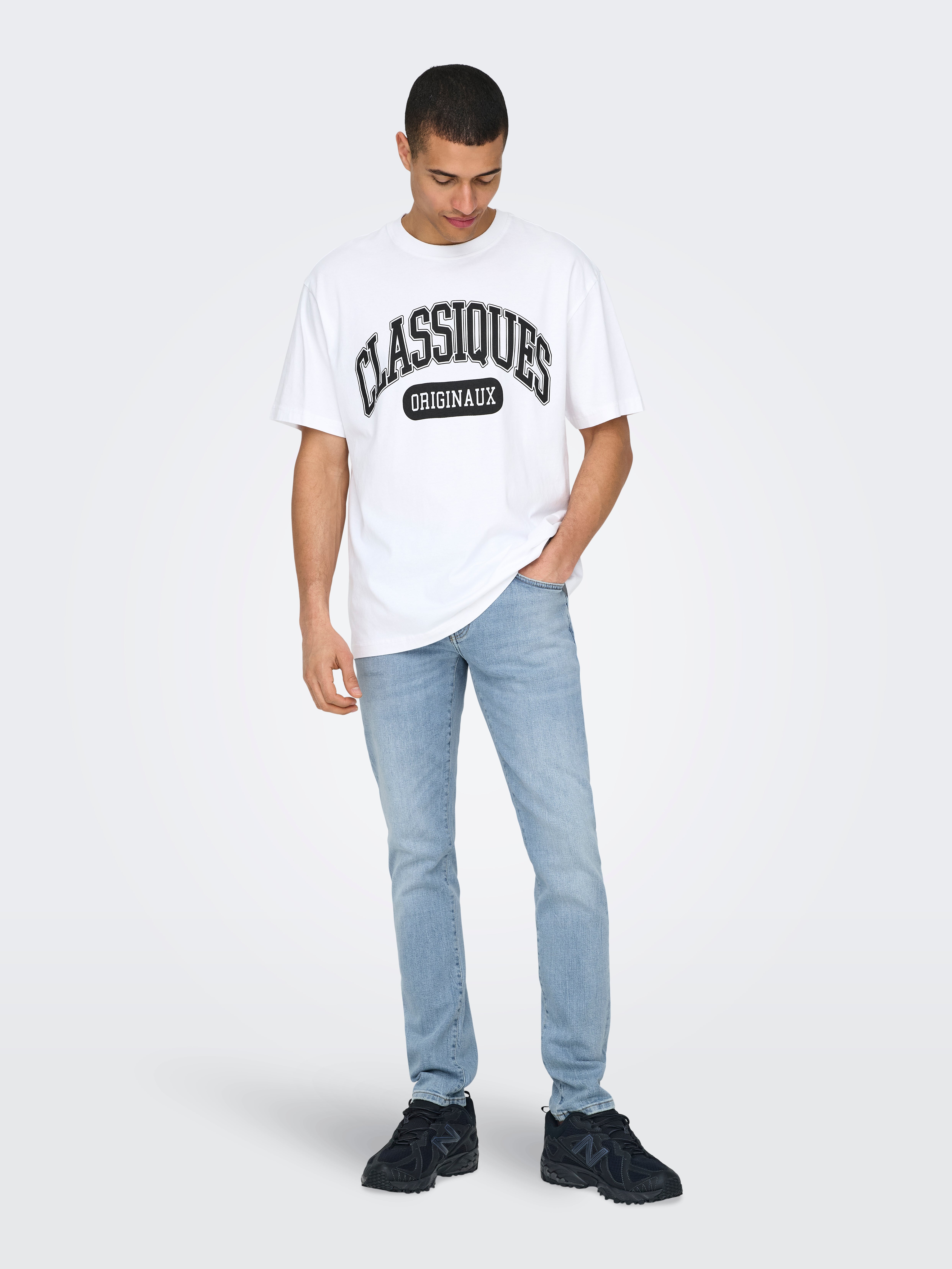 ONSLOOM Niedrige Taille Slim Fit Jeans Light Blue Denim