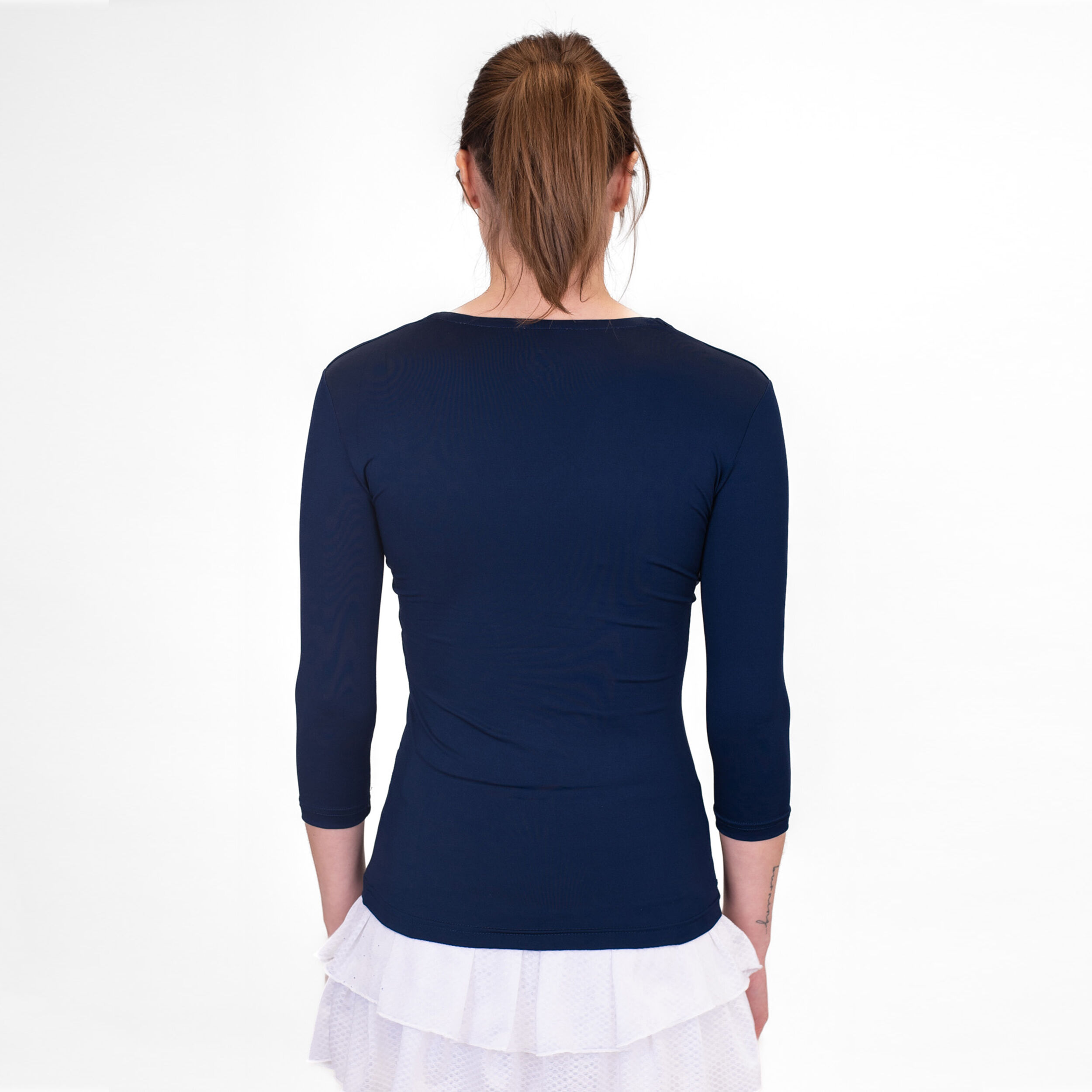 BIDI BADU Crew V-Neck Haut Manches Longues Femmes - Bleu Foncé