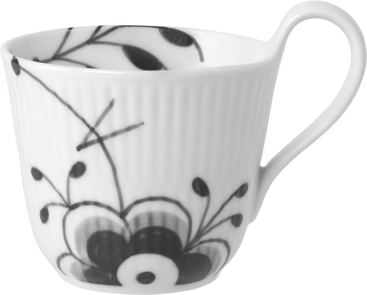 Royal Copenhagen Black Fluted Mega High Handle Cup 24cl Hvid