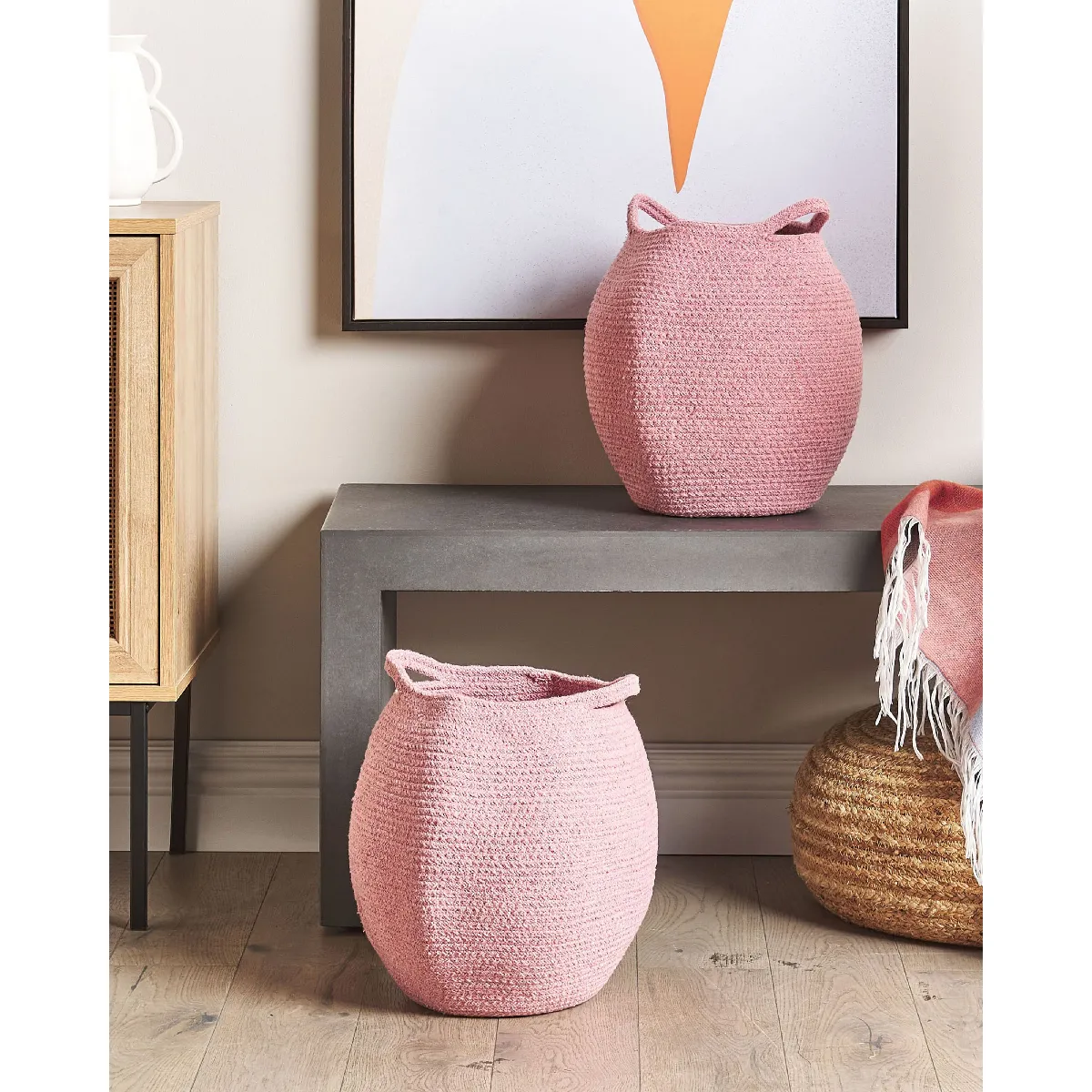 Beliani Paniers PANJGUR en coton - Rose