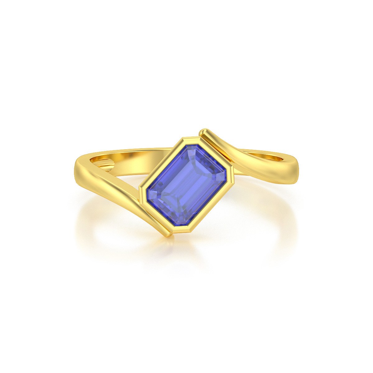 Bague ADEN Or 585 Jaune Tanzanite 2.26grs
