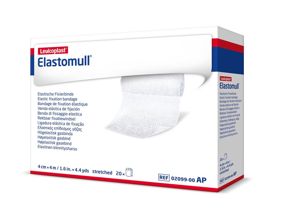 ELASTOMULL Gazebinde weiss 4mx4cm 20 Stk