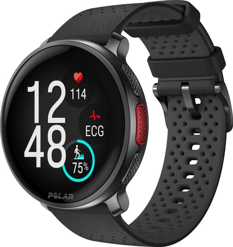 Polar VANTAGE V3 Sport Smartwatch met GPS - Zwart/grijs + extra polsband Oranje Hook&Loop