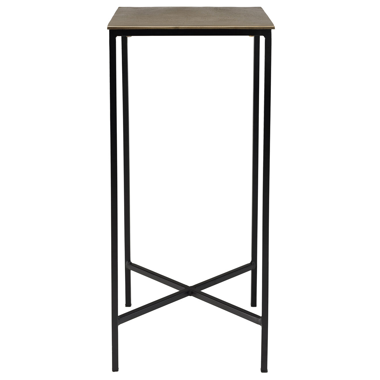 Macabane Table d'appoint carrée plateau Jonas doré/noir - 30x30x66 cm