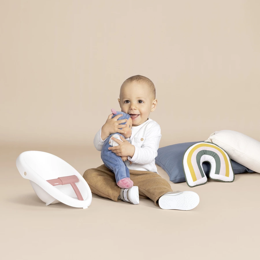 Little Smoby 3-in-1 Lauflern-Puppenwagen mit Schmusepuppe
