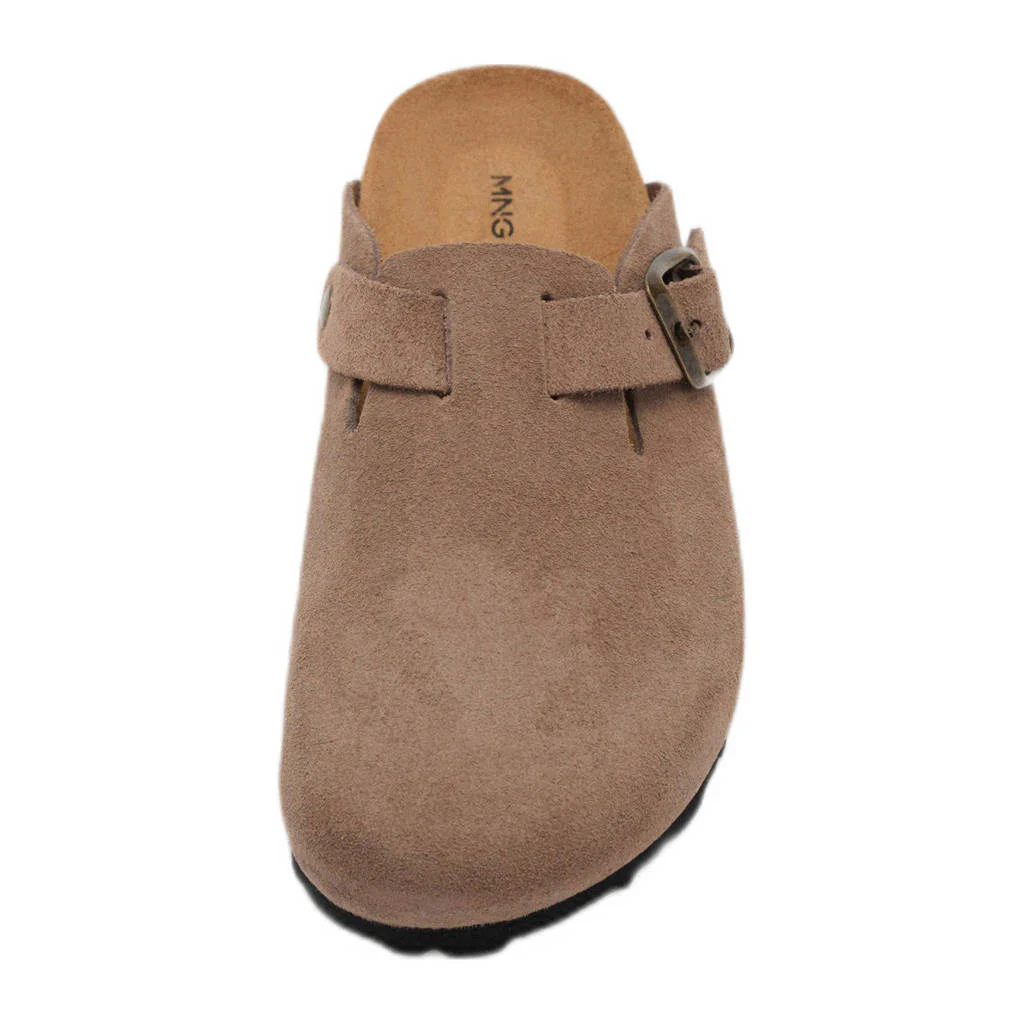 Mango Kids suède clogs bruin