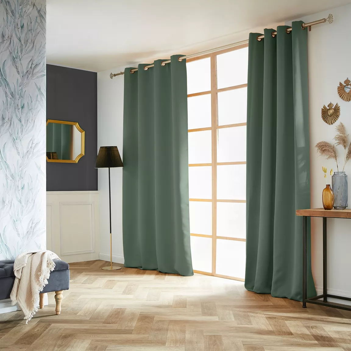 Rideau obscurcissant (140 x 280 cm) Dark Vert romarin