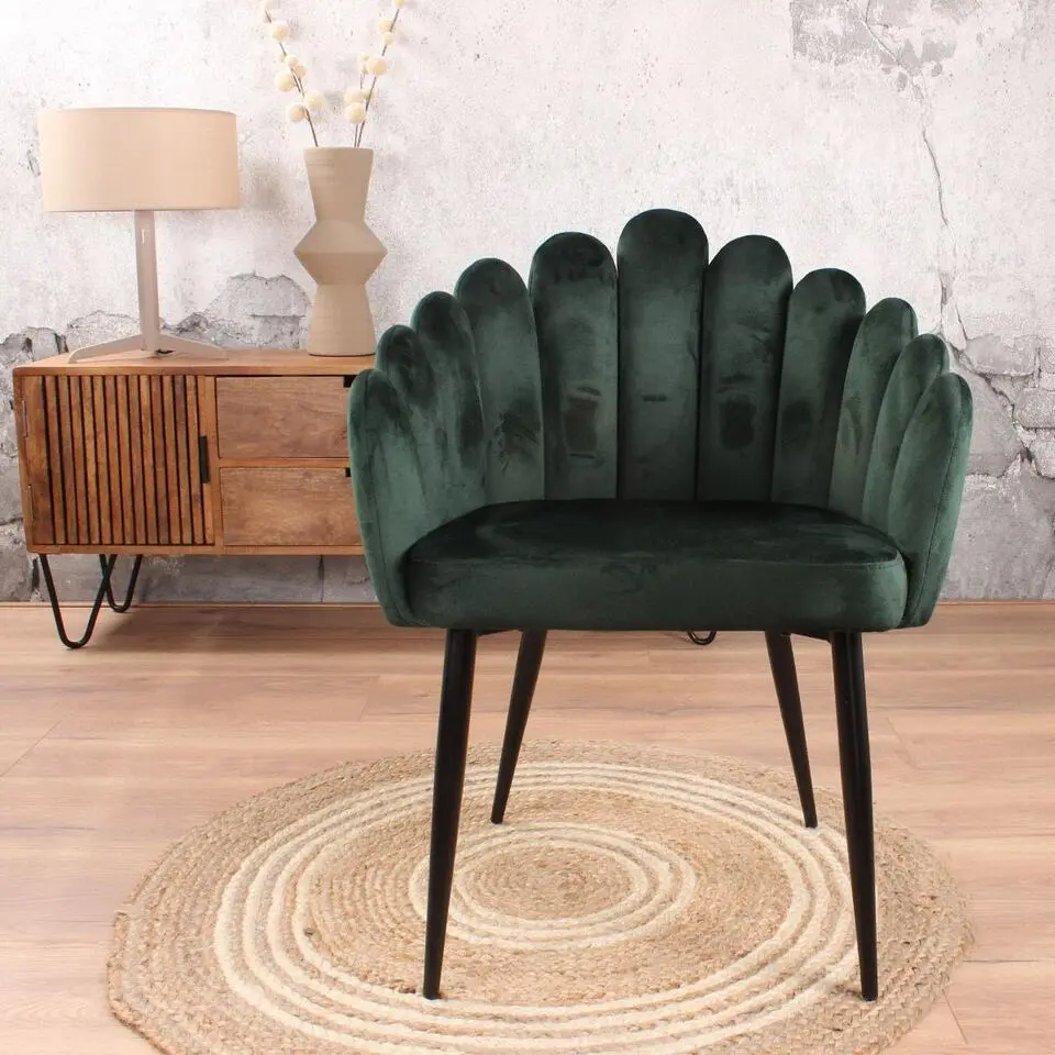 DS4U - Flower eetkamerstoel velvet groen
