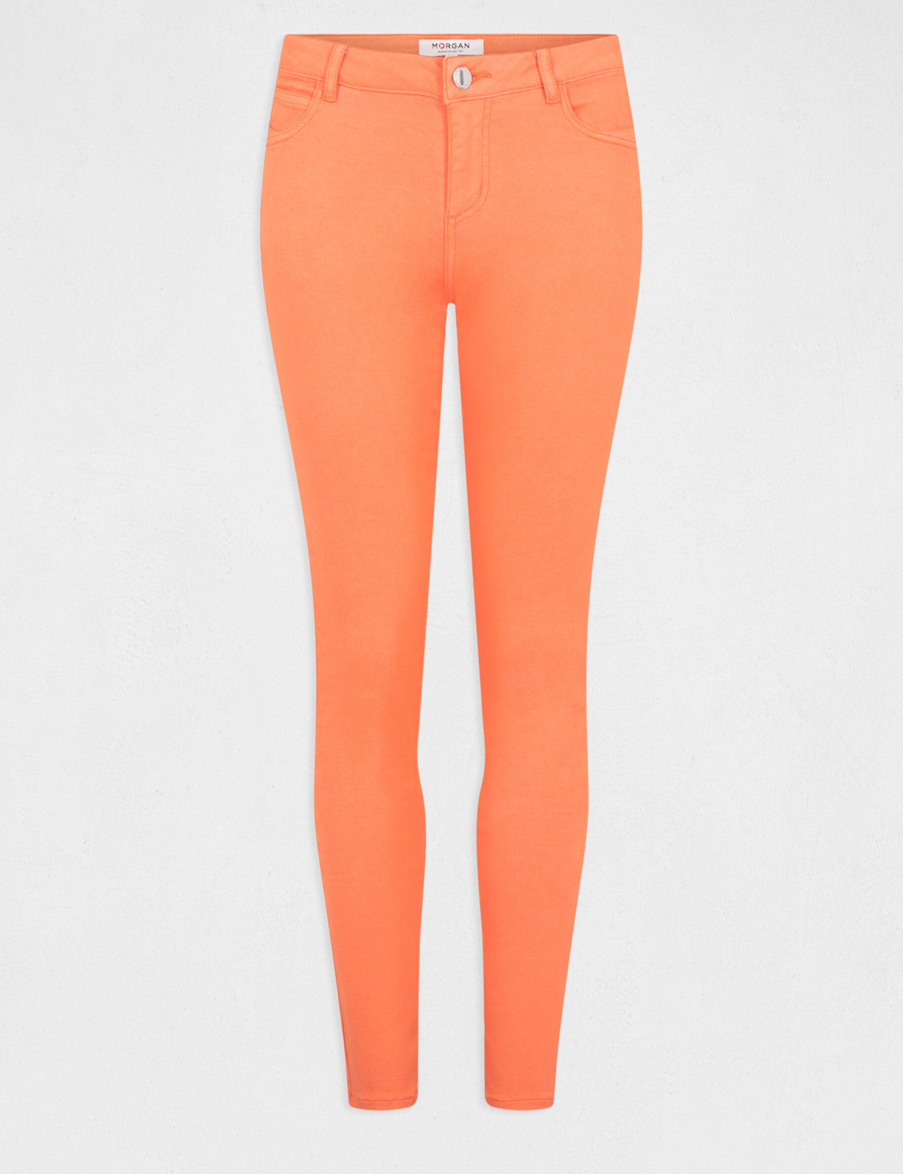 Jeans skinny taille basse rouille femme - rouille