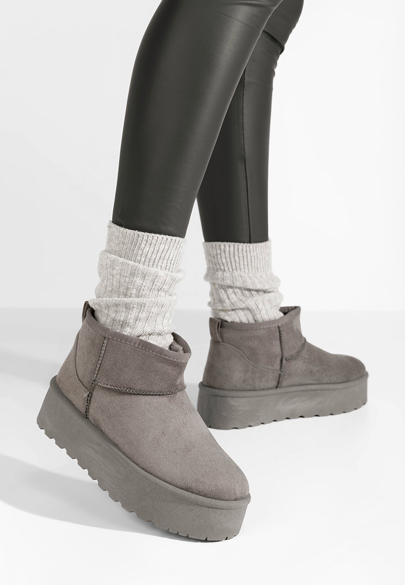 Bottines à plateforme grise Lissie