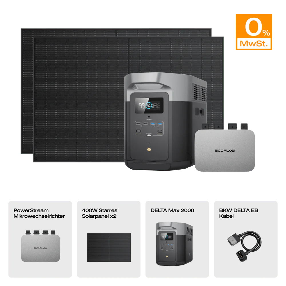 EcoFlow DELTA Max Solargenerator (Starrer PV400W*2)