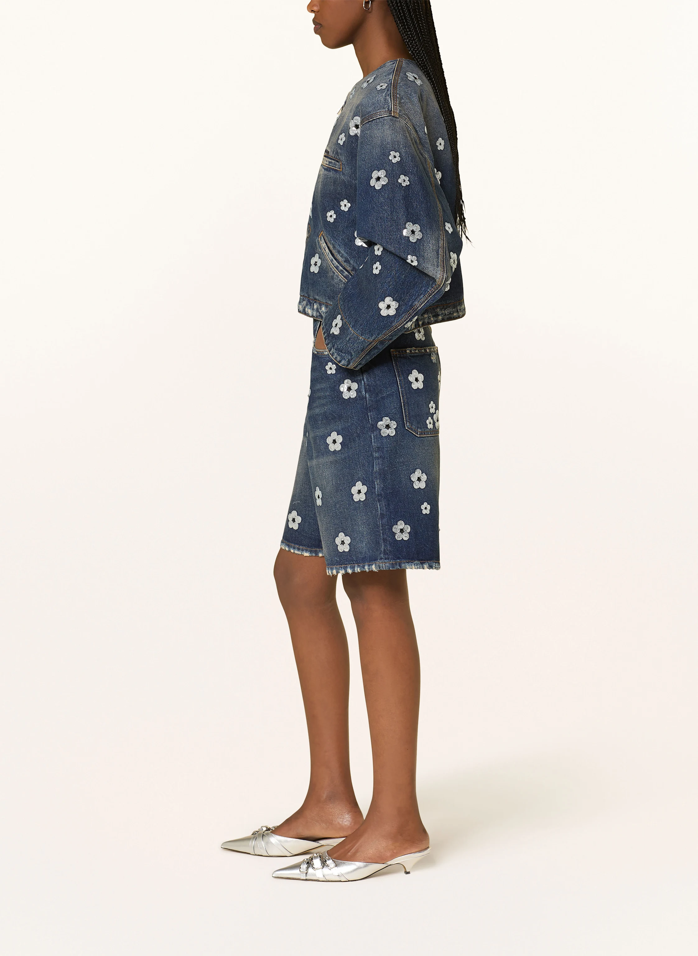 MARC JACOBS Jeansshorts mit Pailletten