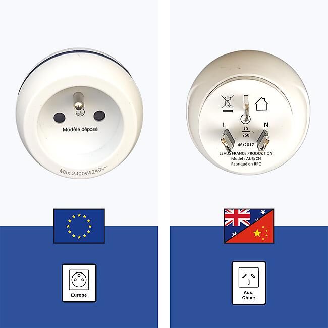 LTE DESIGN - ADAPTATEUR FRANCE VERS CHINE / AUSTRALIE