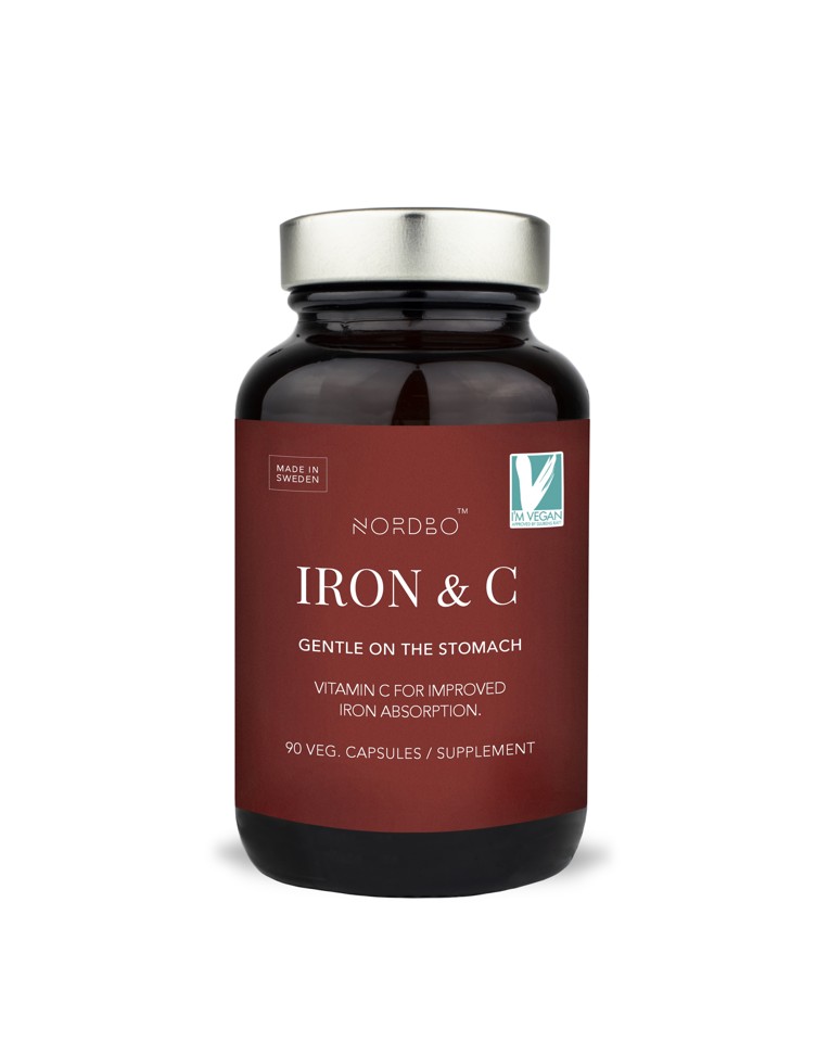 NORDBO - Jern & Vitamin C Vegansk 90 Kapsler