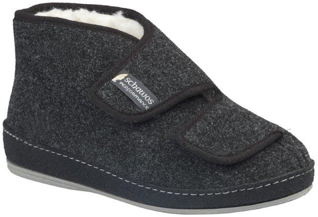 Wollfilz Hausschuh /68 schwarz/schwarz