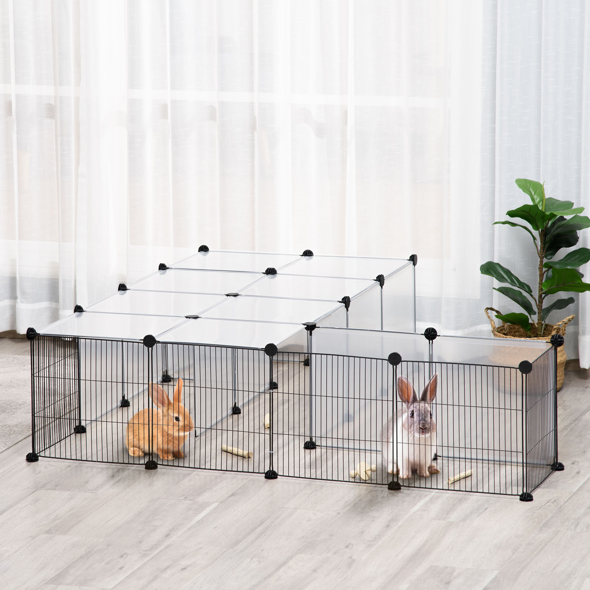 Gaiola transparente para animais de estimação PawHut