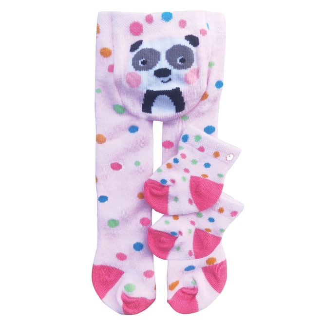 Puppen Strumpfhose mit Söckchen - Lustige Tiere - Größe 38 - 45 cm - 1 Stück