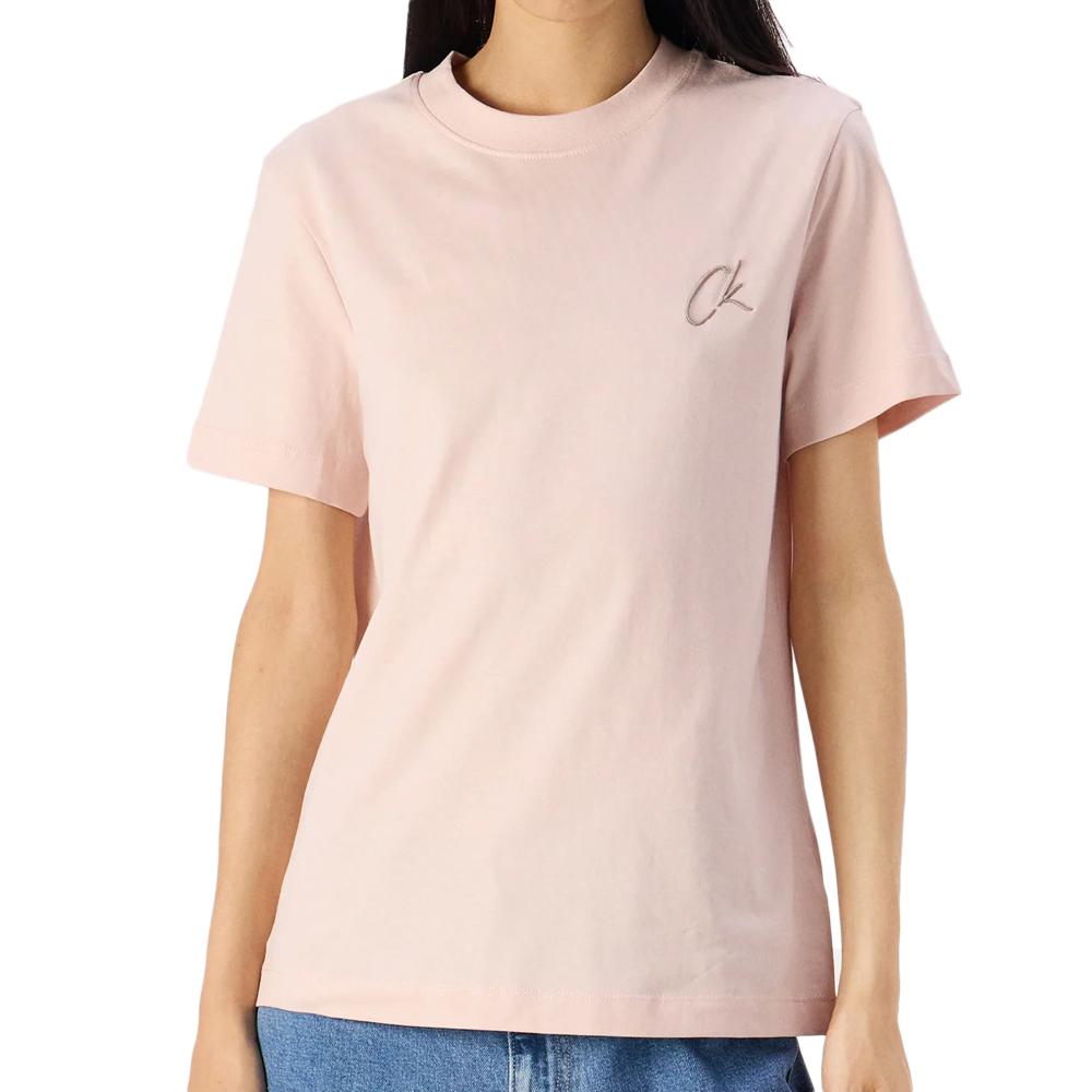 Calvin Klein Jeans T-shirt Rose Femme Calvin Klein Jeans Embroidered