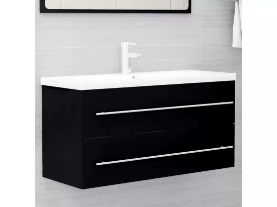 Armoire d'évier Noir 100x38,5x48 cm Bois d’ingénierie