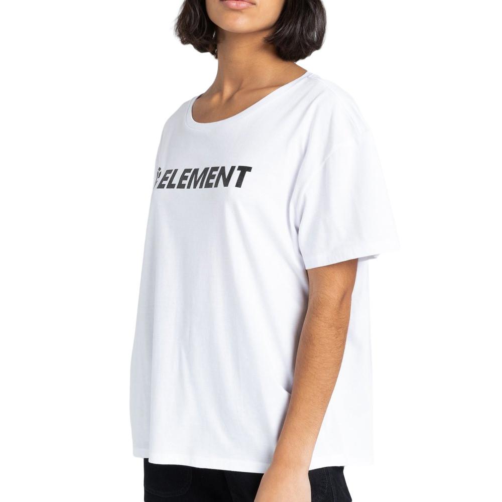 Element T-shirt Blanc Femme Element Logo Ss W