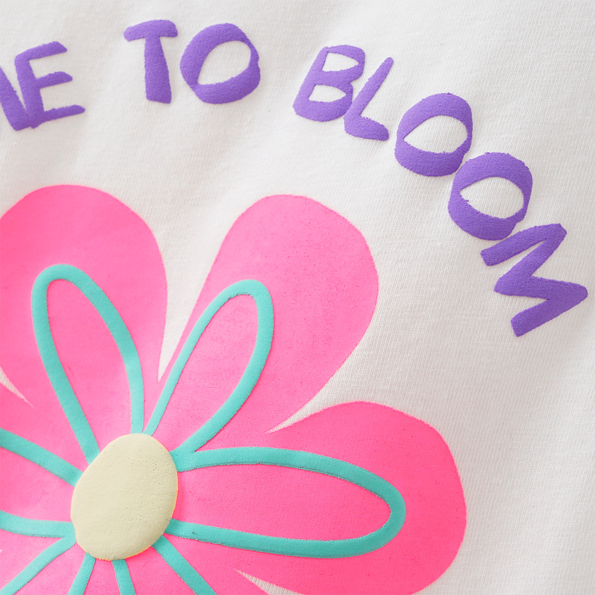 Yigga Mädchen T-Shirt mit Puff-Print weiss