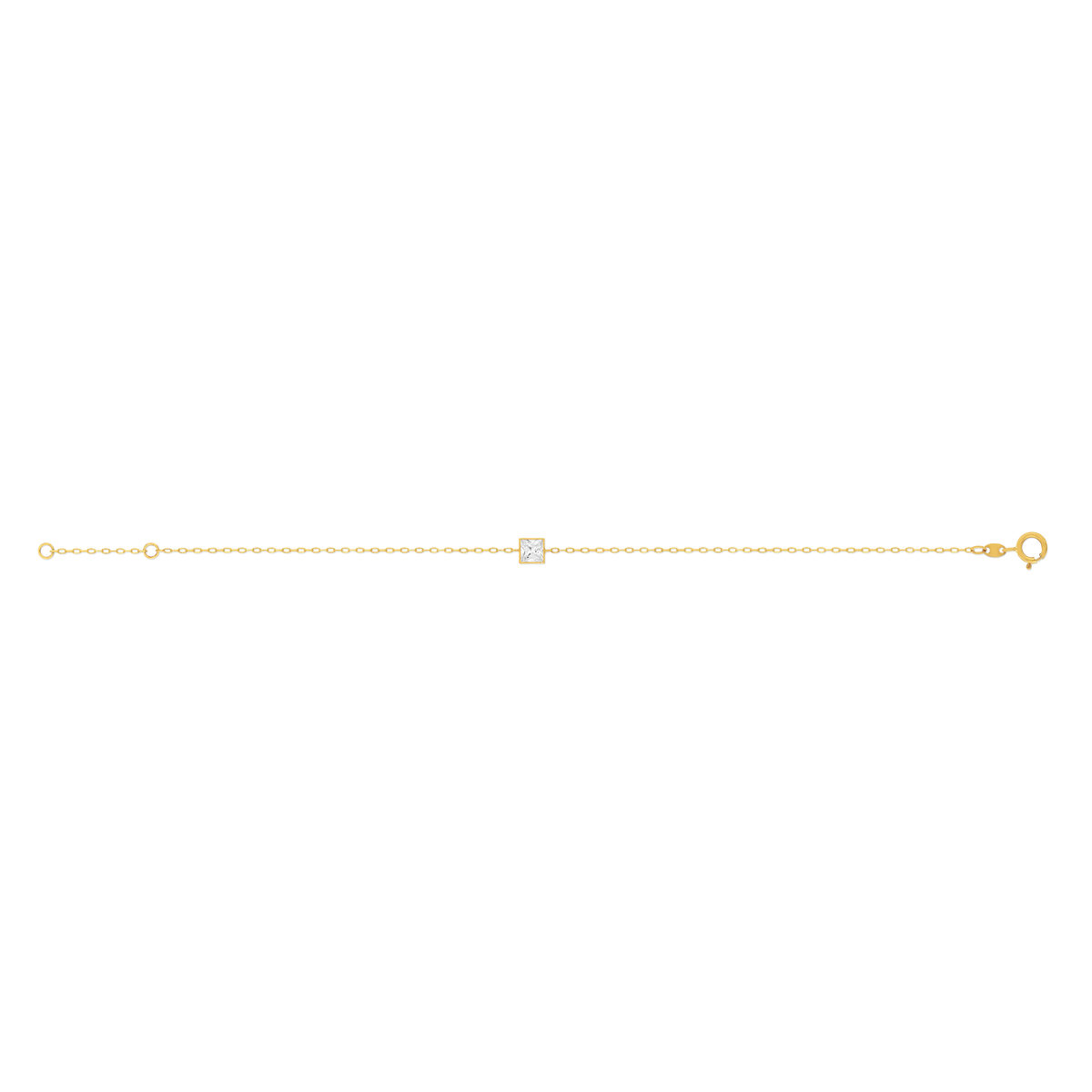 Bracelet or 375 jaune zirconia blanc