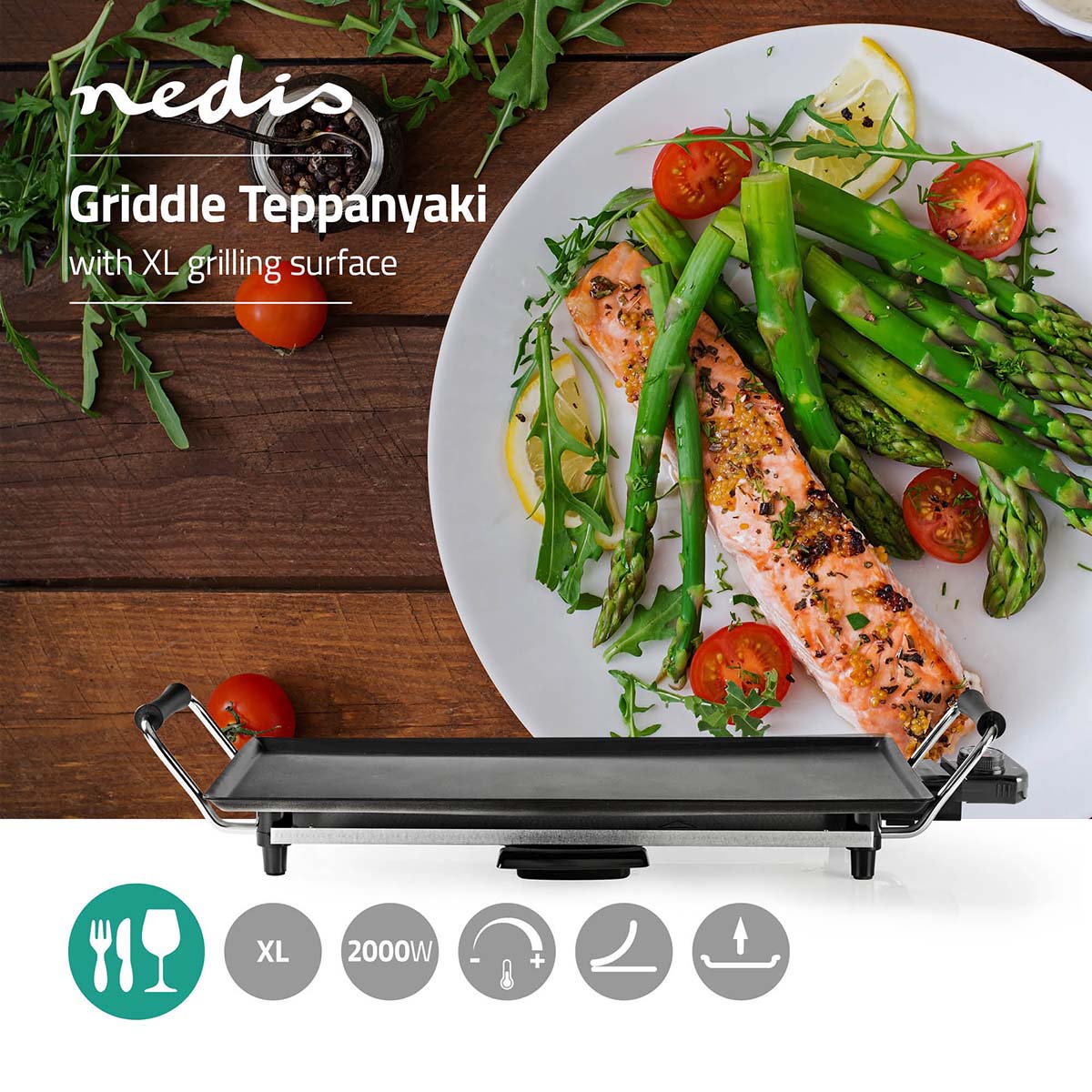 Nedis FCTE110EBK50 Teppanyaki tafelgrill - Black