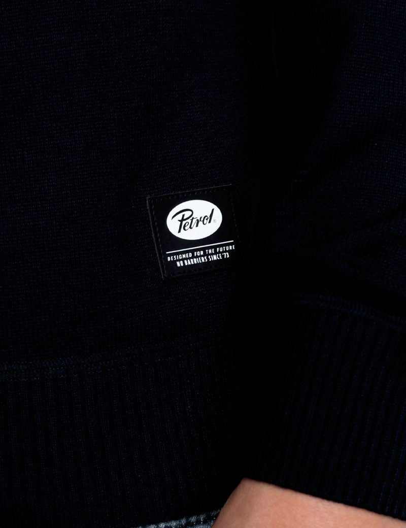 PETROL IND PULL CAPUCHE MAILLE FINE HOMME NOIR